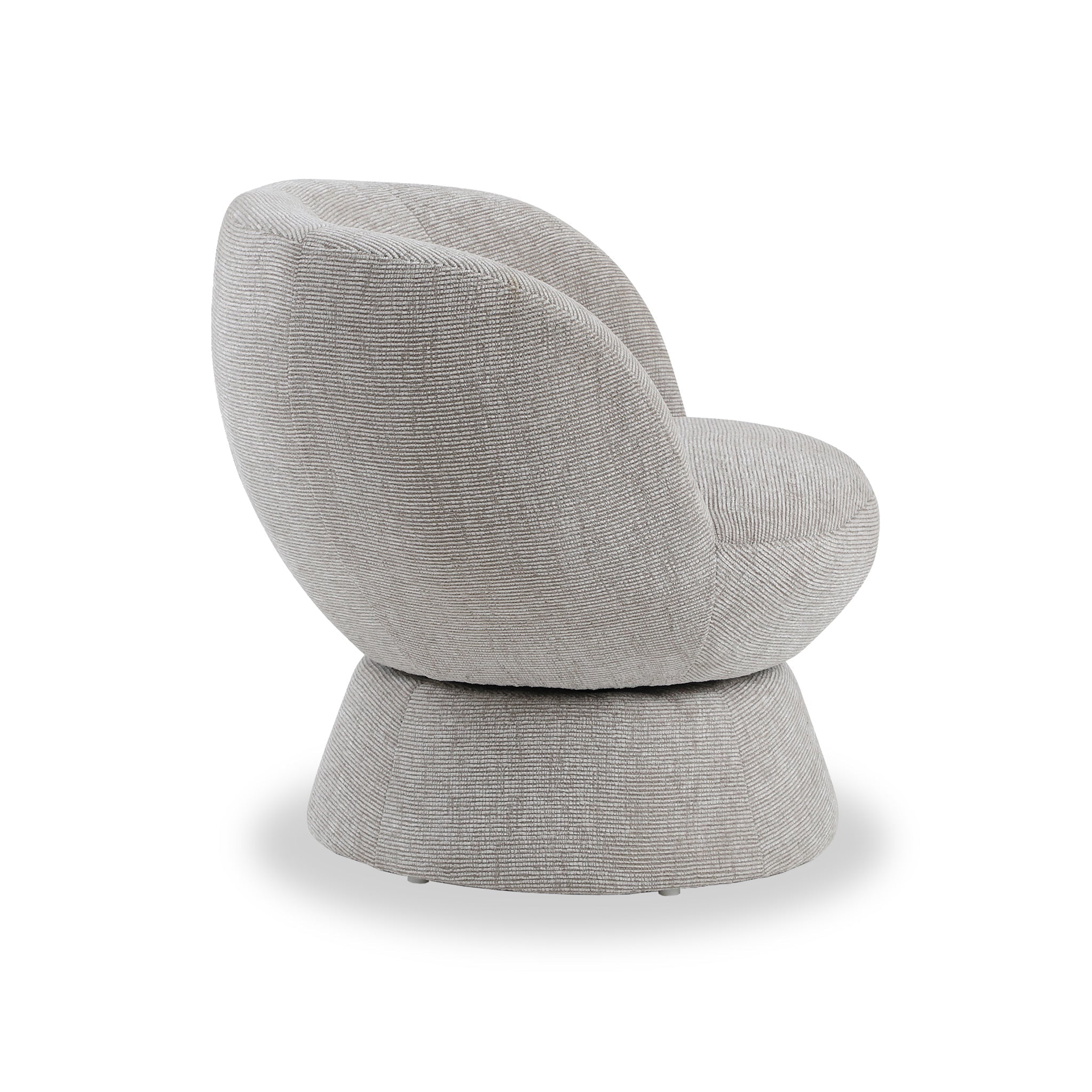 Fauteuil pivotant tulipe en chenille tissée Kendal