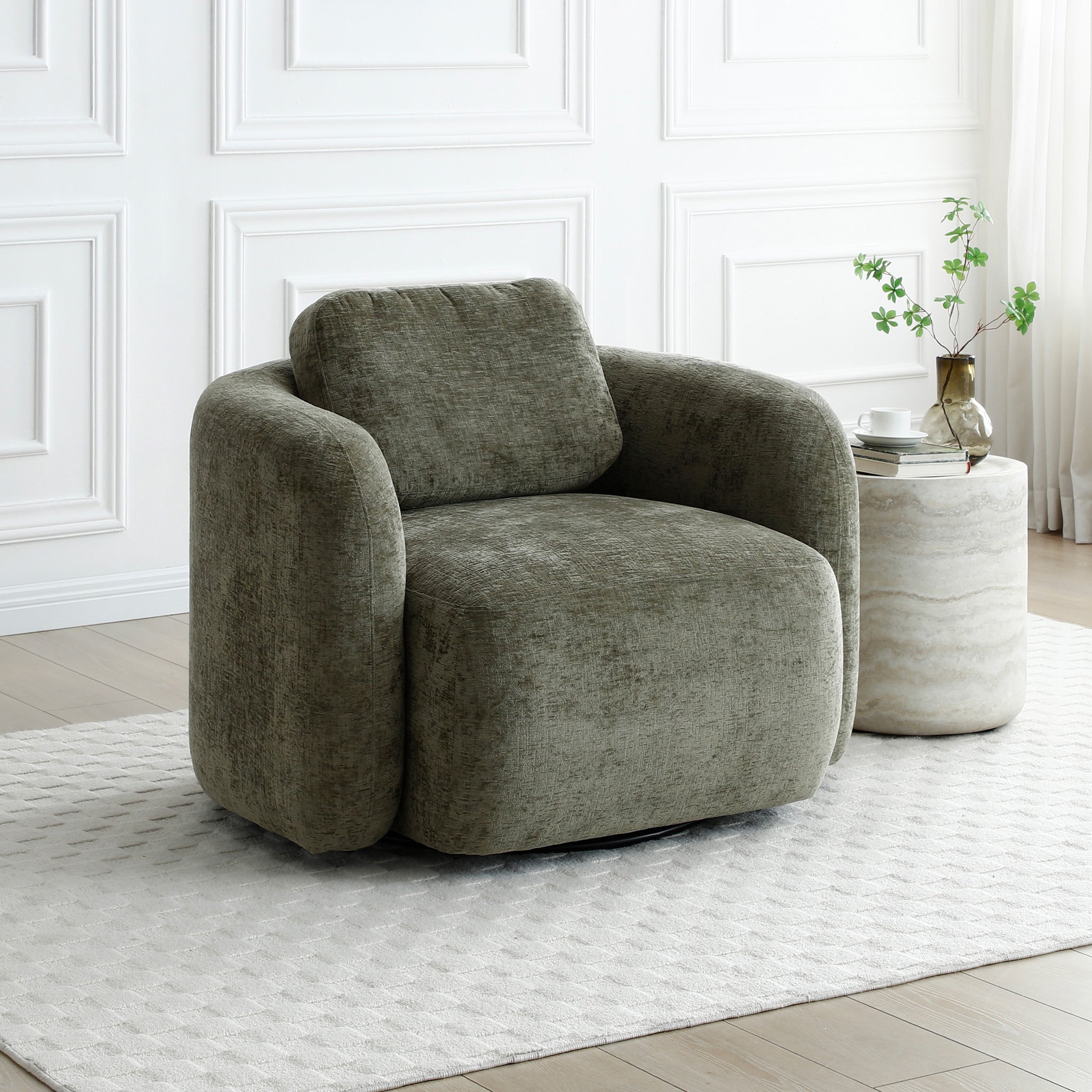 Fauteuil pivotant en chenille Irving