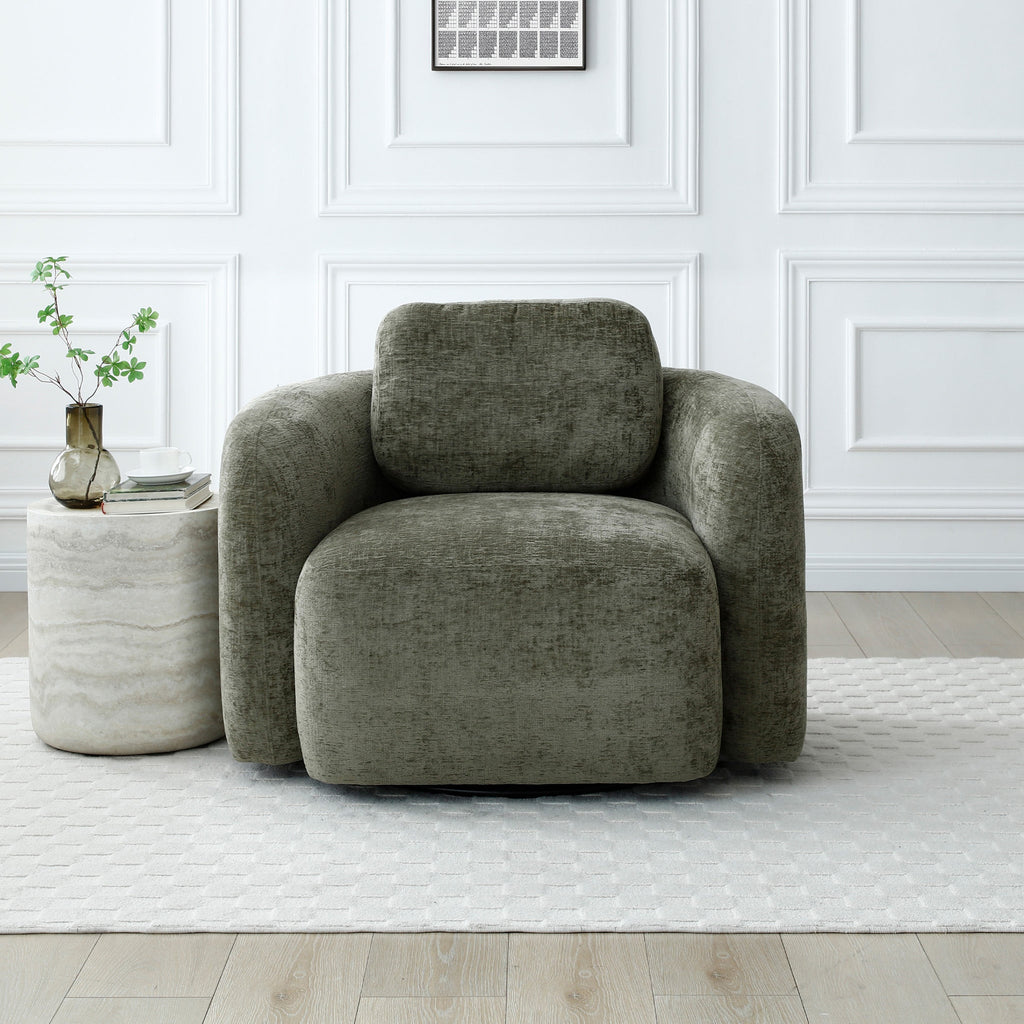Fauteuil pivotant en chenille Irving