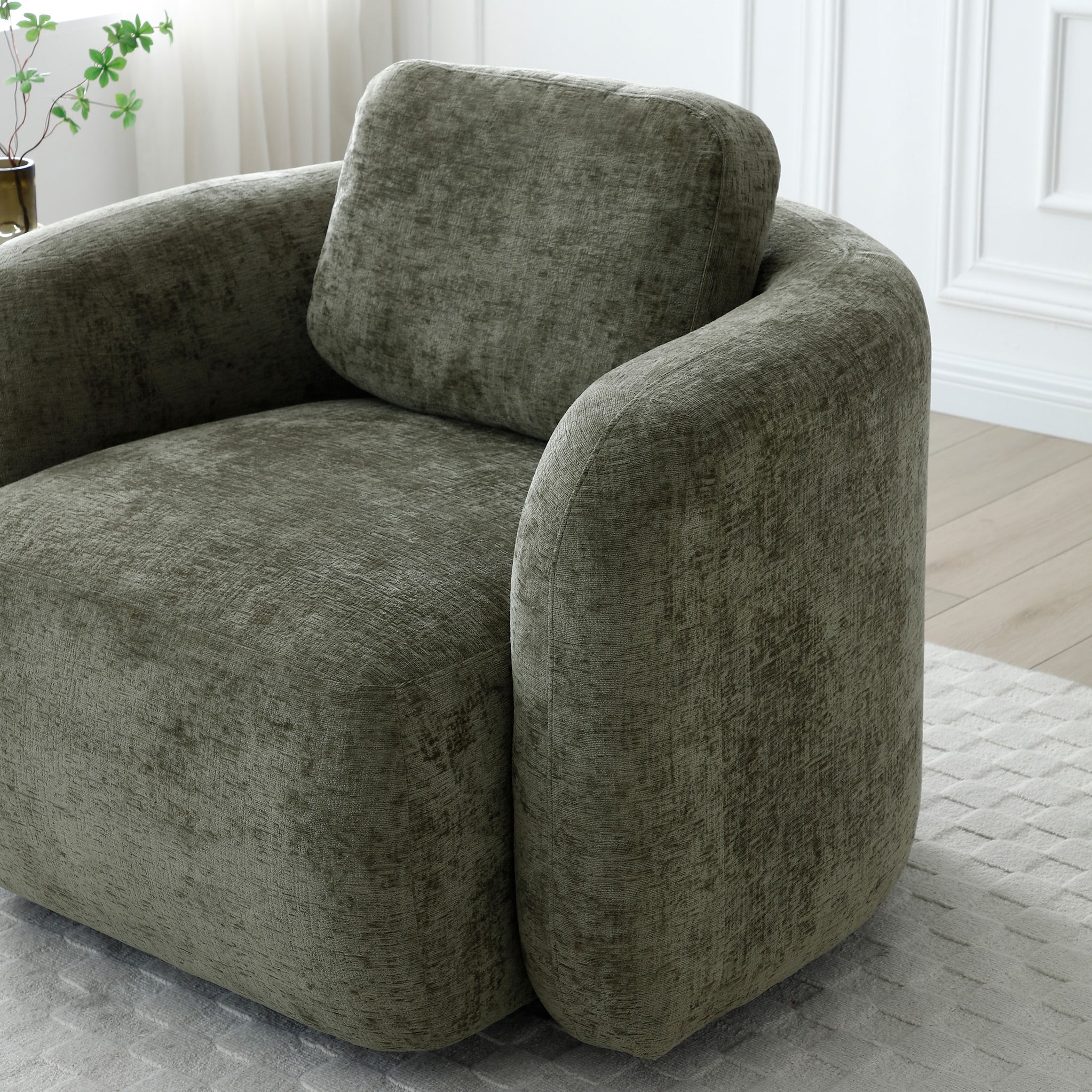 Fauteuil pivotant en chenille Irving