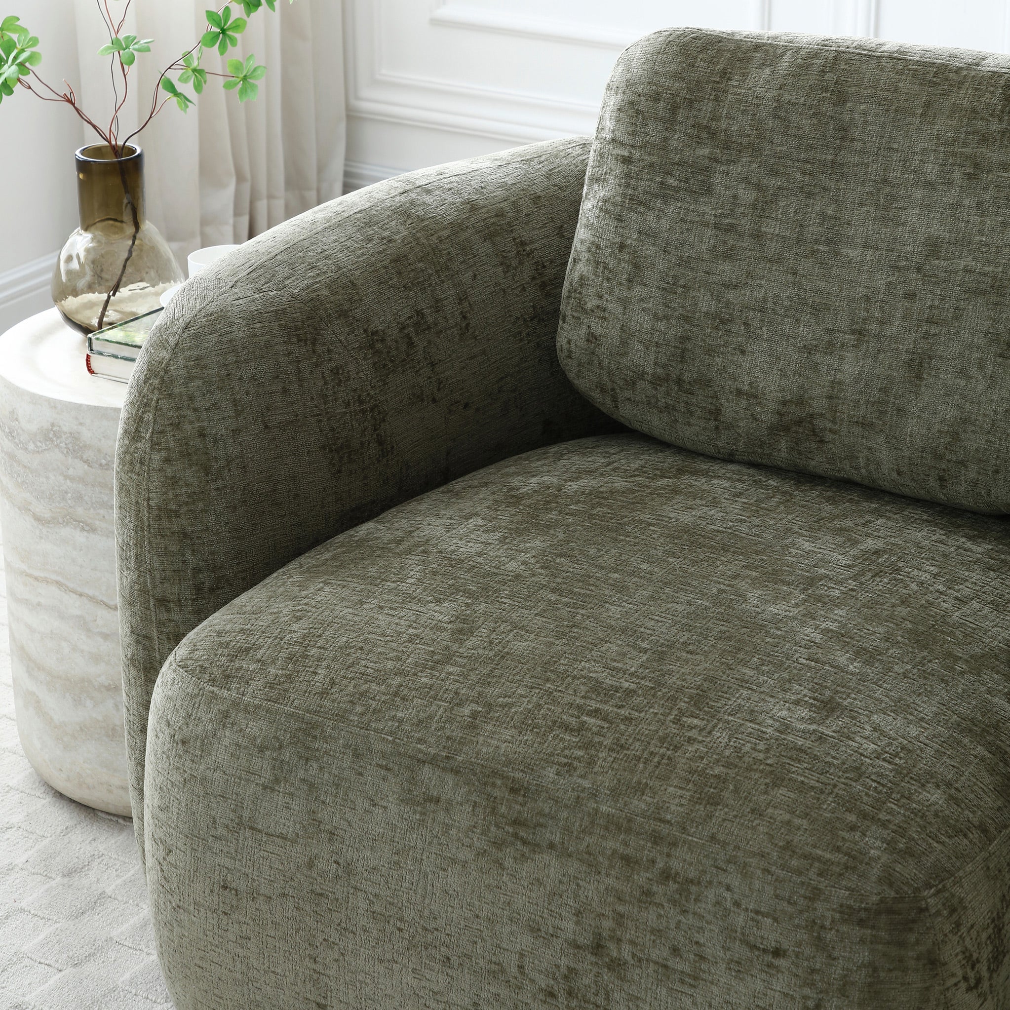 Fauteuil pivotant en chenille Irving
