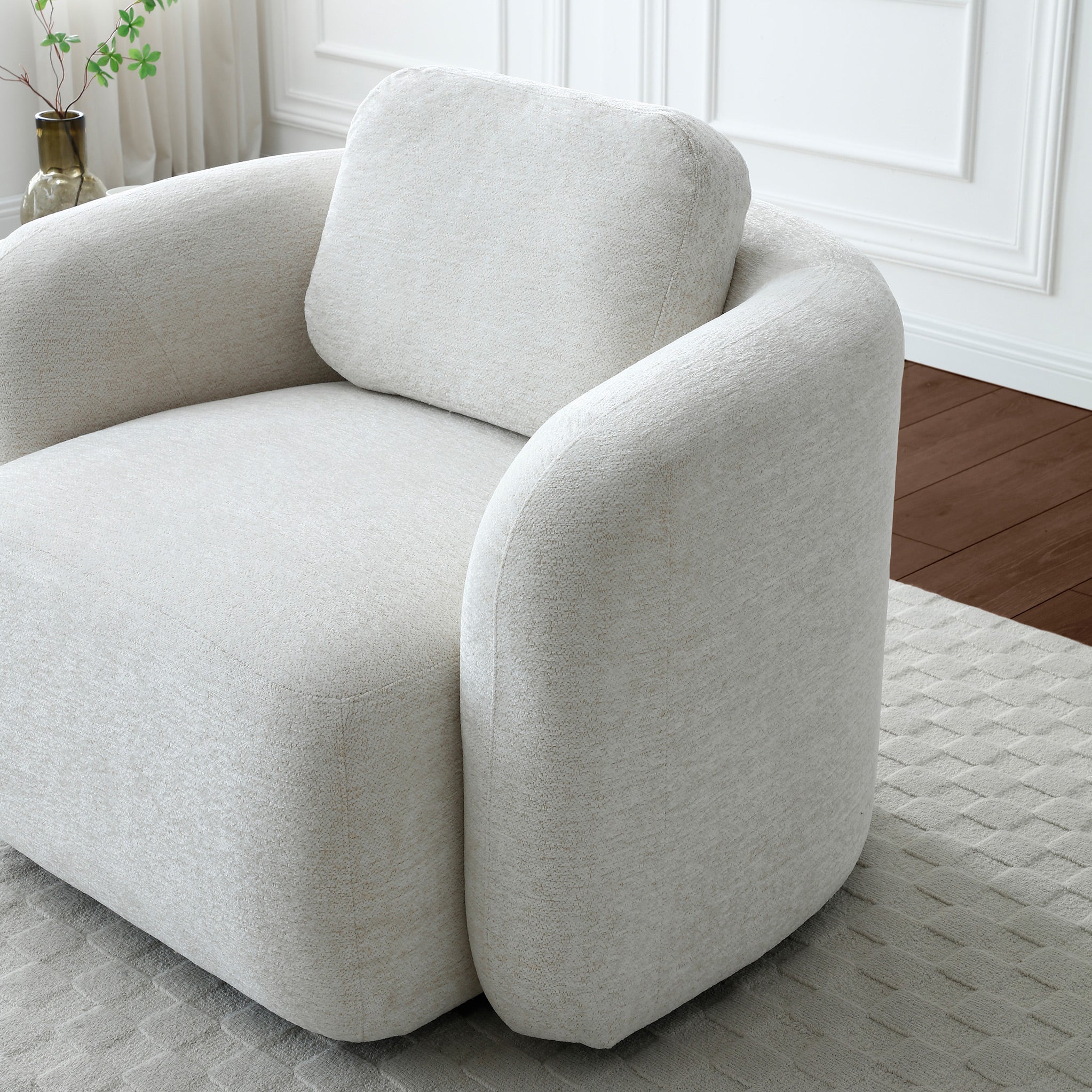 Fauteuil pivotant en chenille Irving