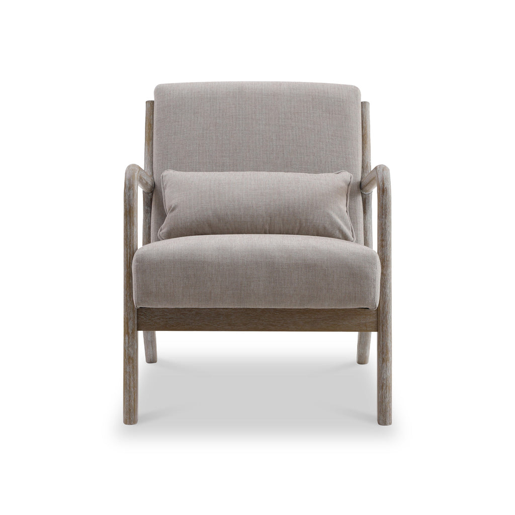 Chaise en lin à cadre blanchi Avery