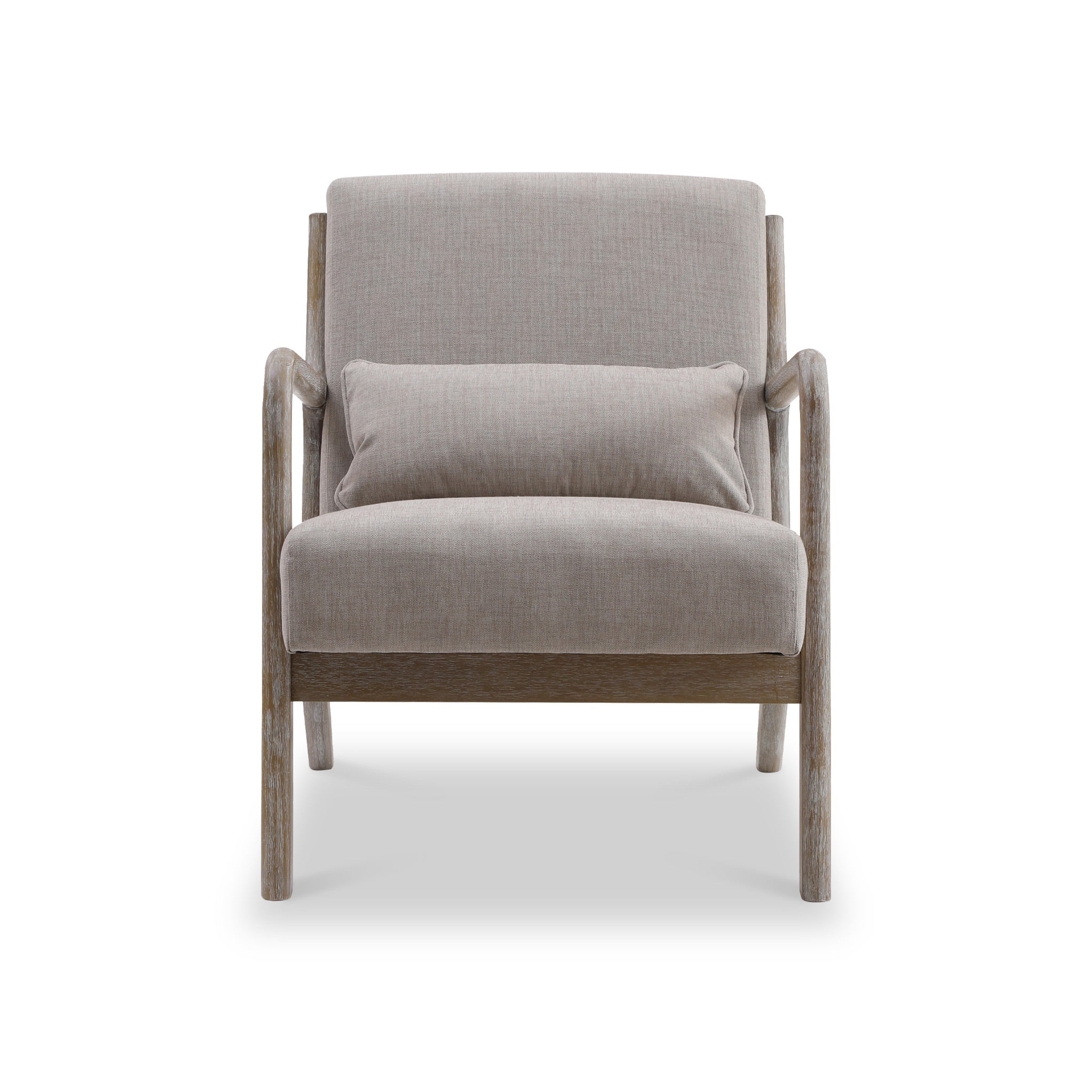 Chaise en lin à cadre blanchi Avery