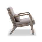 Chaise en lin à cadre blanchi Avery