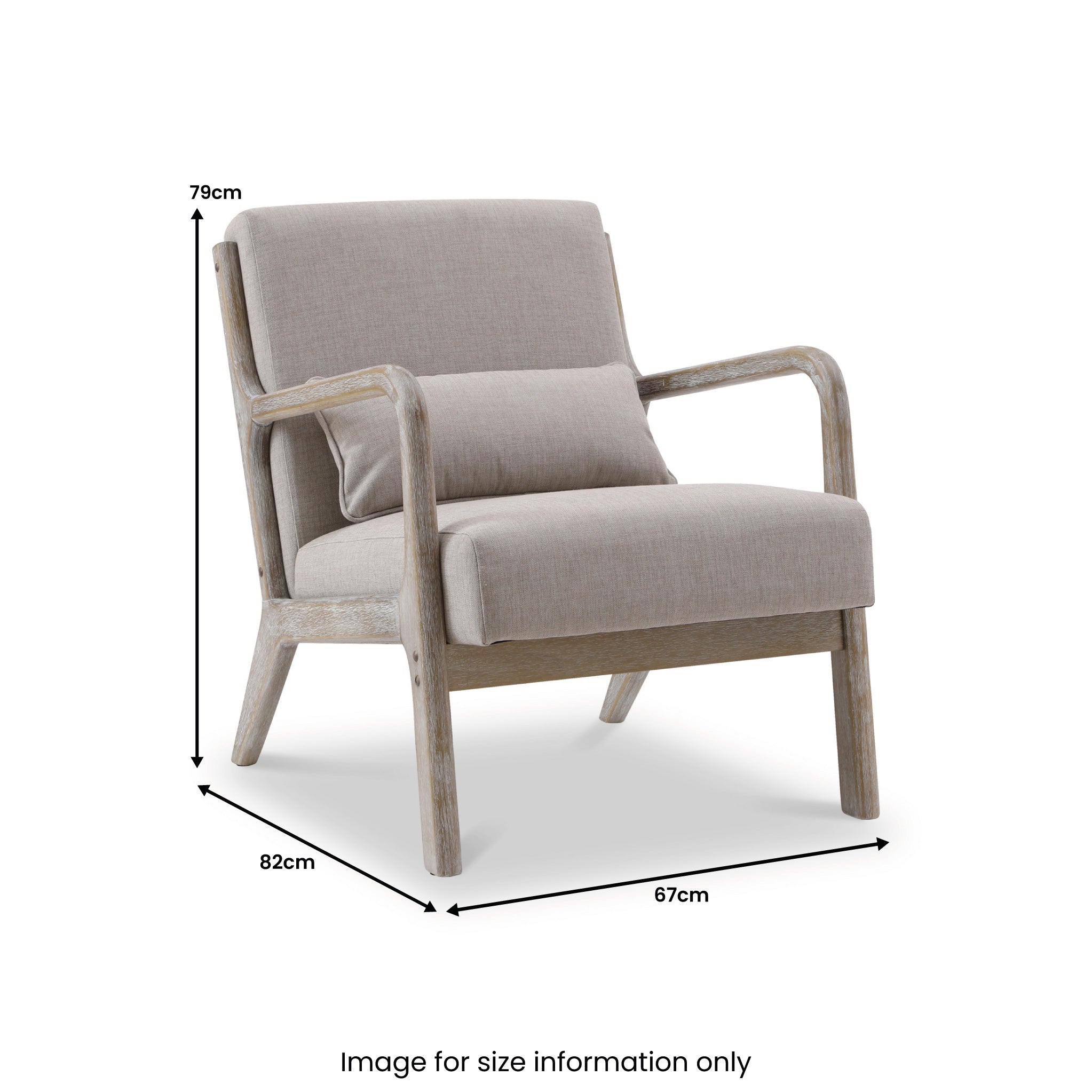 Chaise en lin à cadre blanchi Avery