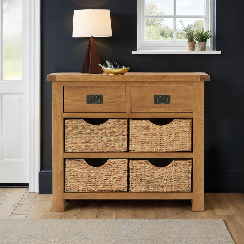 Buffet Zelah en chêne, petit modèle, avec paniers