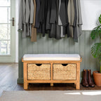 Banc d'entrée en chêne de Surrey avec paniers