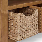 Meuble TV d'angle Zelah en chêne avec paniers