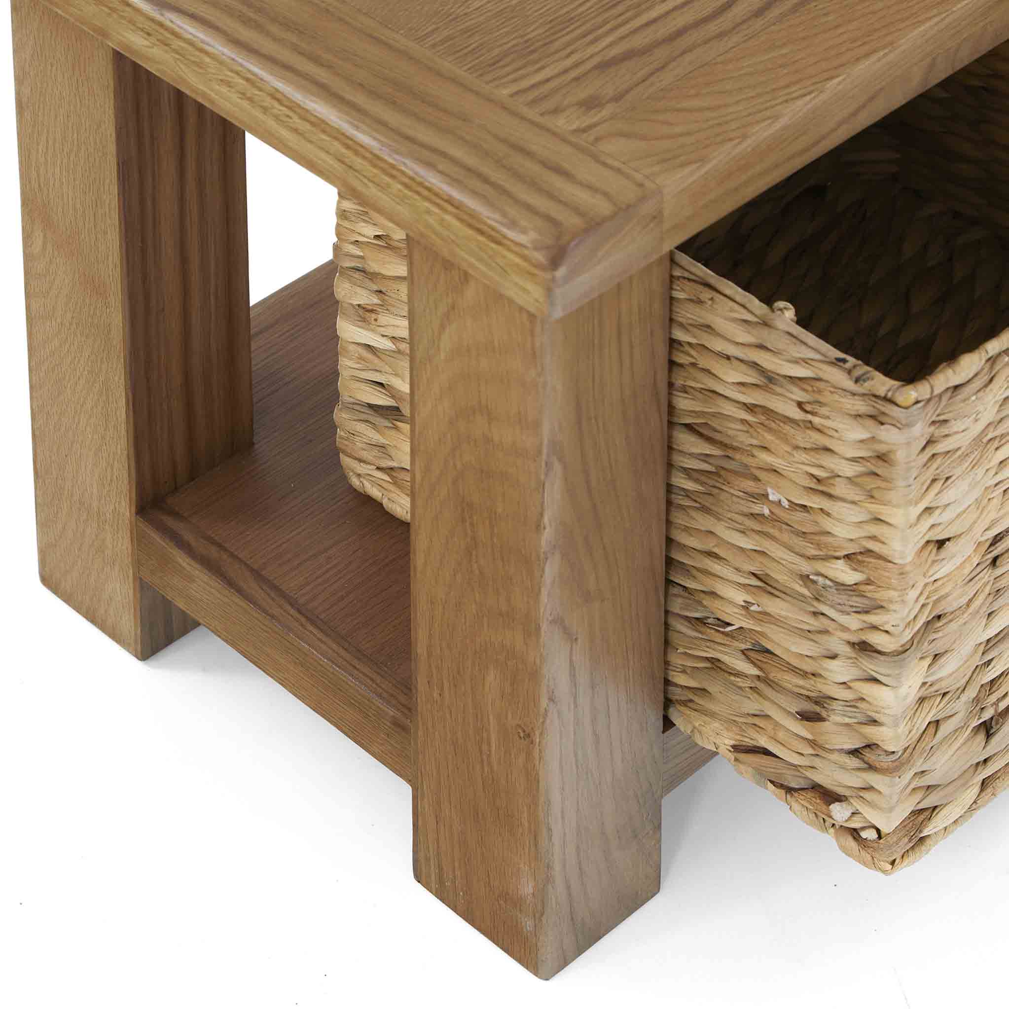 Banc en chêne Zelah avec paniers