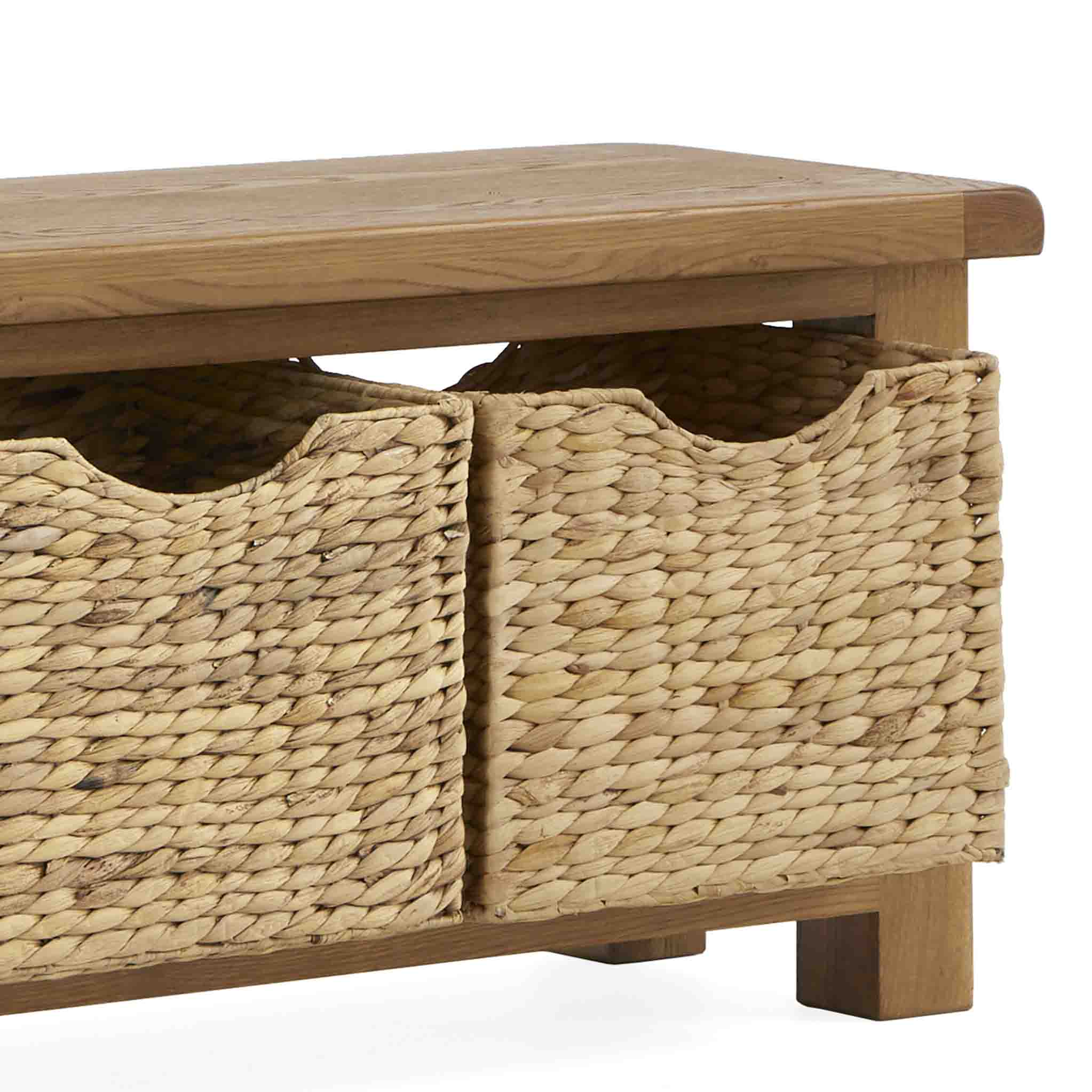 Banc en chêne Zelah avec paniers