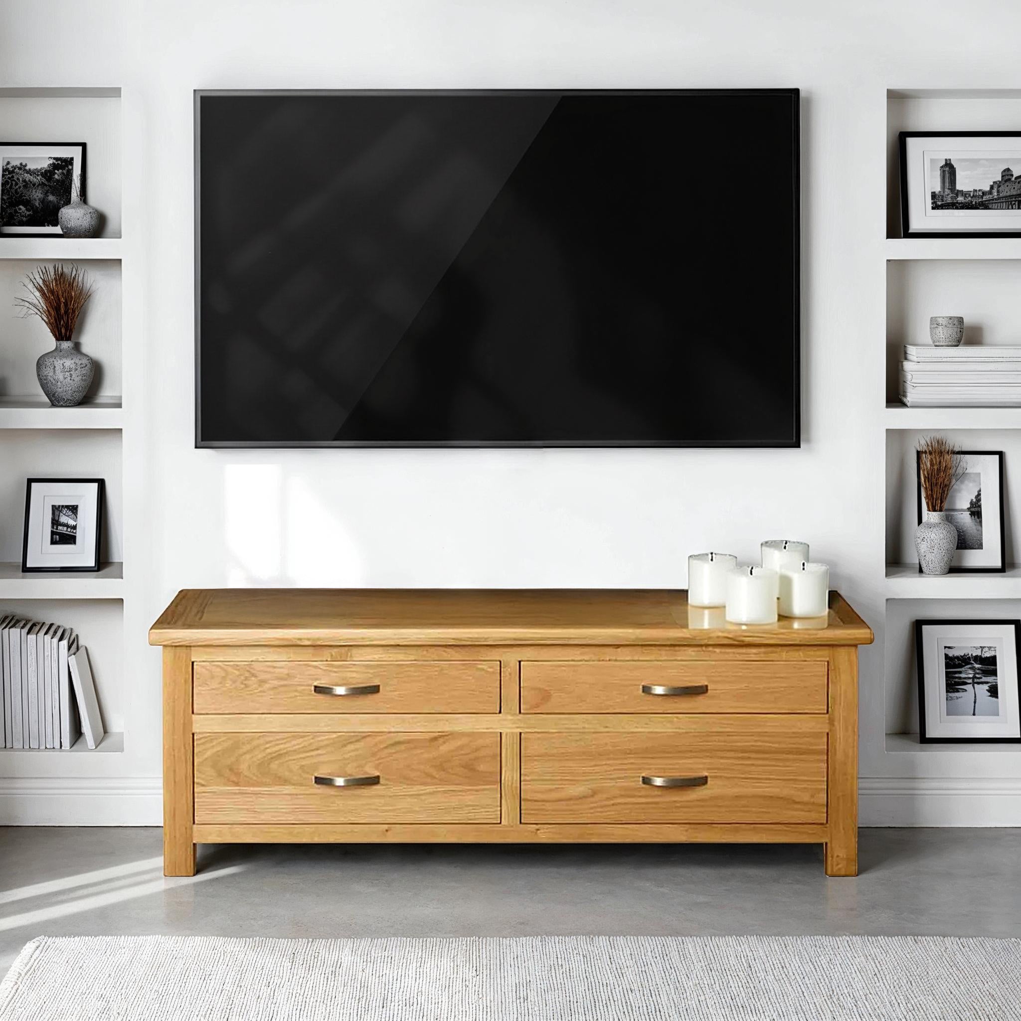 Meuble TV intelligent London Oak pour grand format