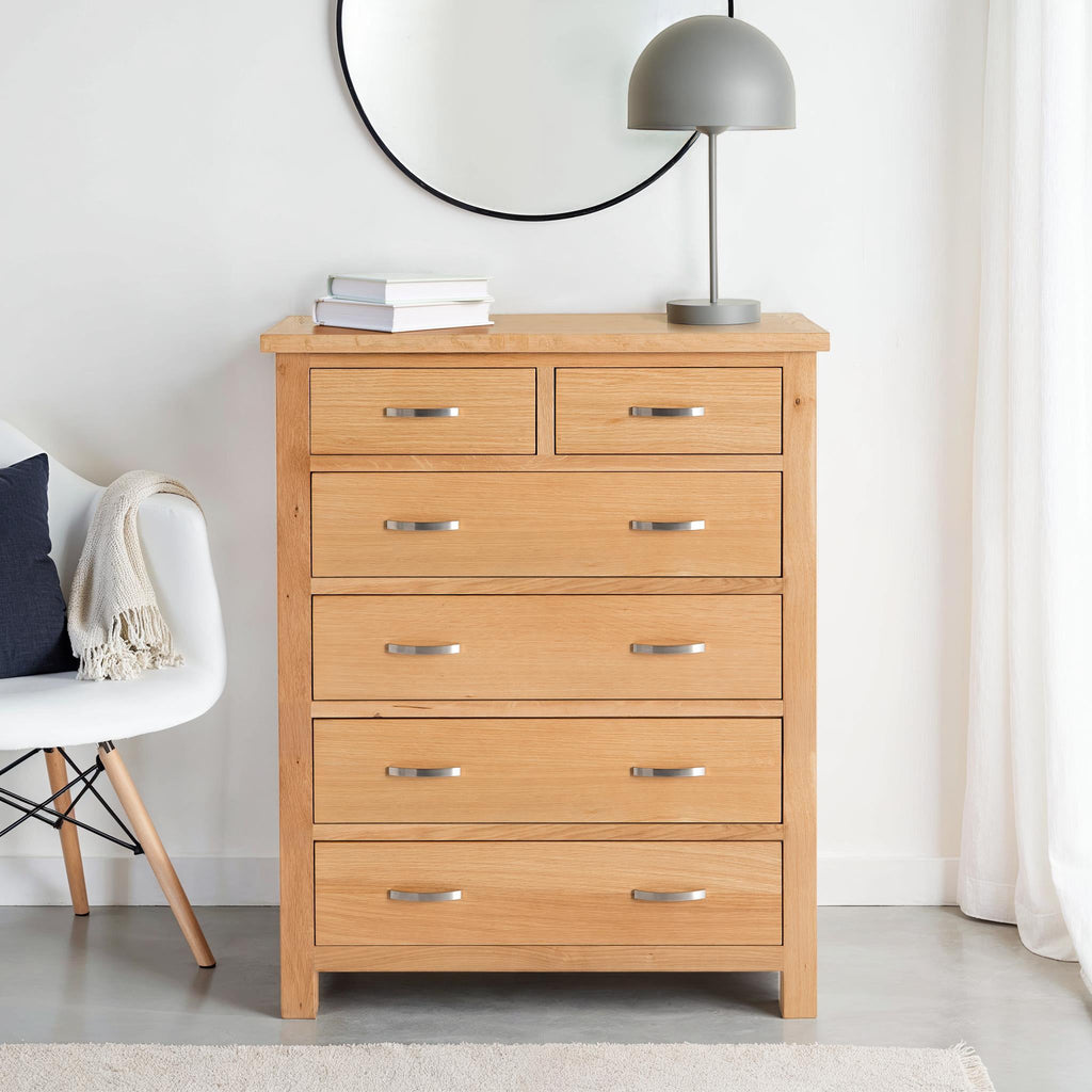 Commode London Oak à 2 tiroirs et 4 tiroirs