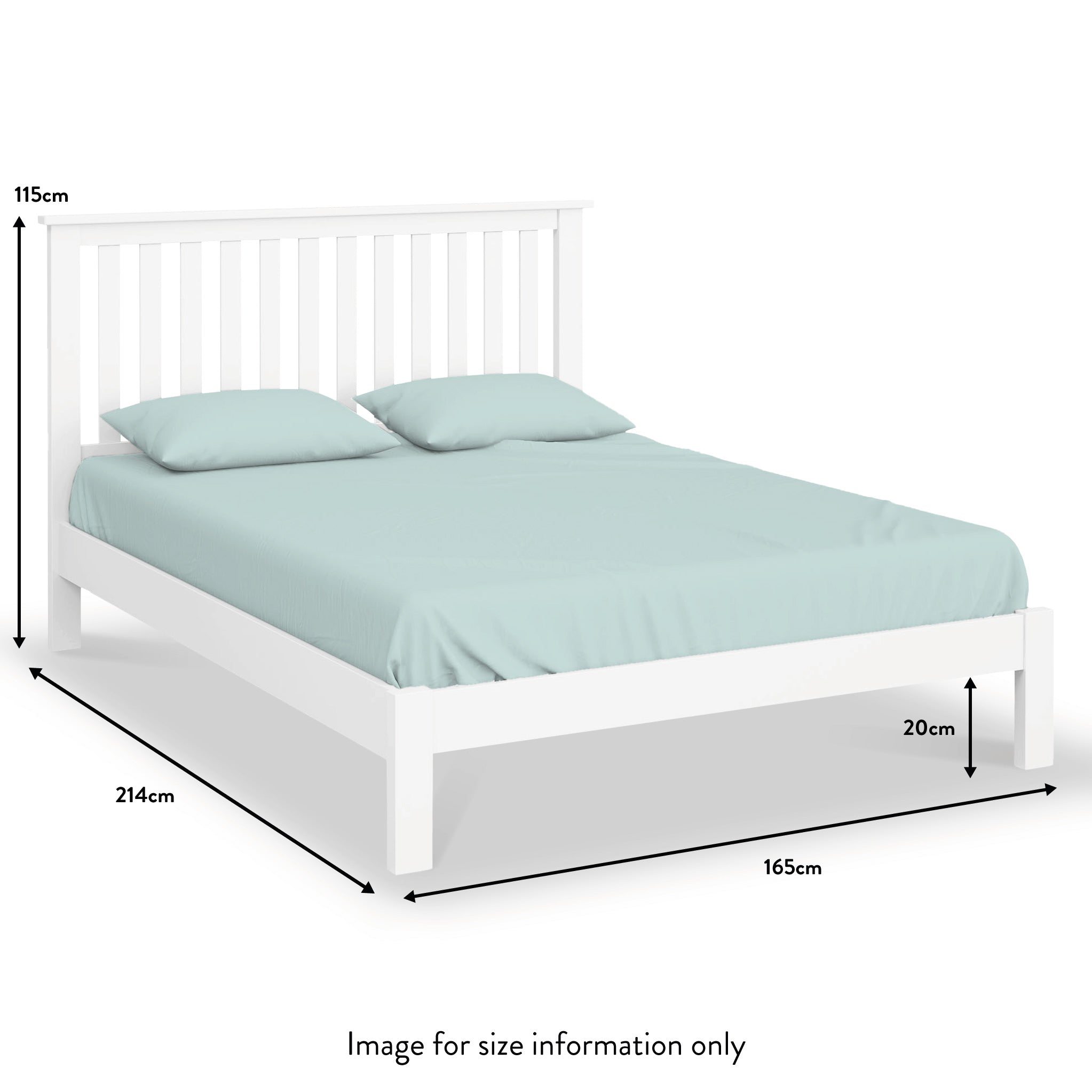 Cadre de lit peint en blanc de Cornouailles