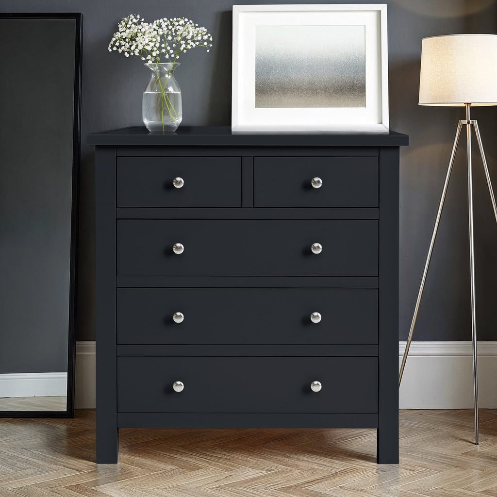 Commode Cornish à 2 tiroirs superposés et 3 tiroirs