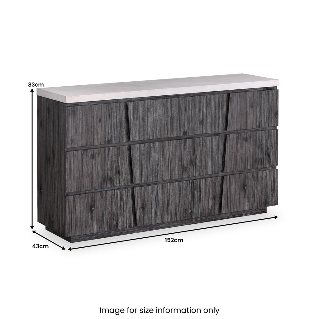 Commode Saltaire en acacia à 9 tiroirs