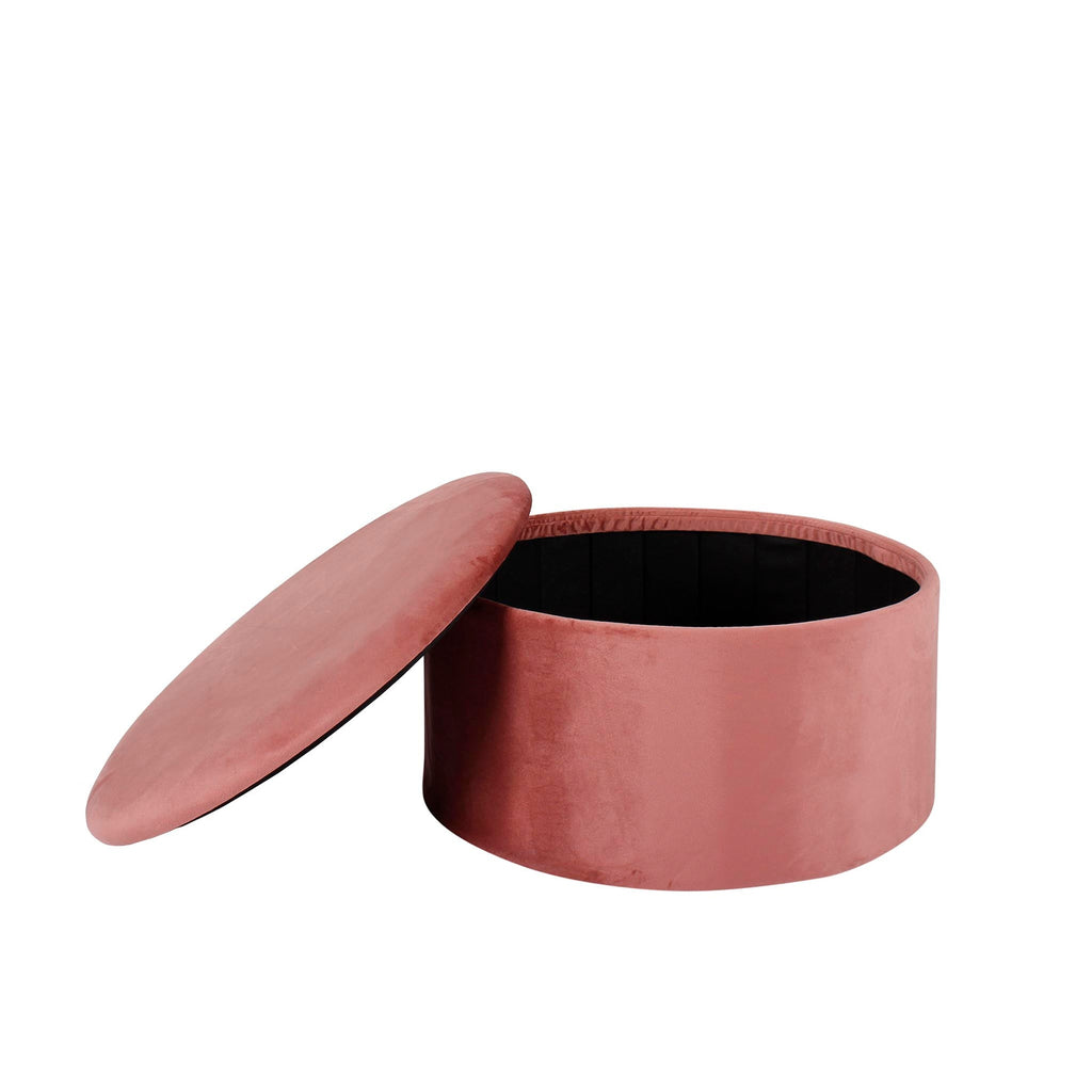 Pouf rond en velours Mandy