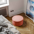 Pouf rond en velours Mandy