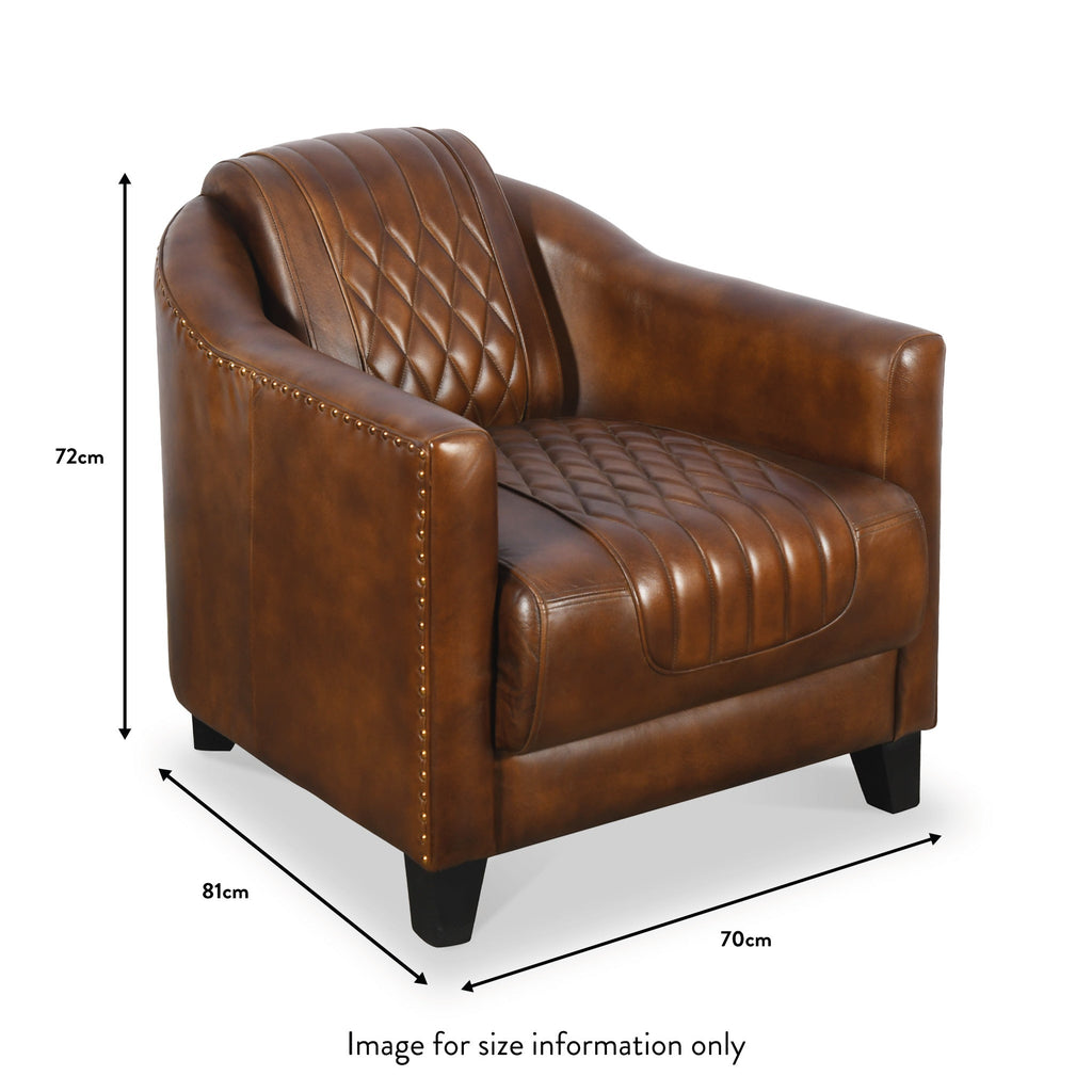 Fauteuil baignoire en cuir matelassé Pierre