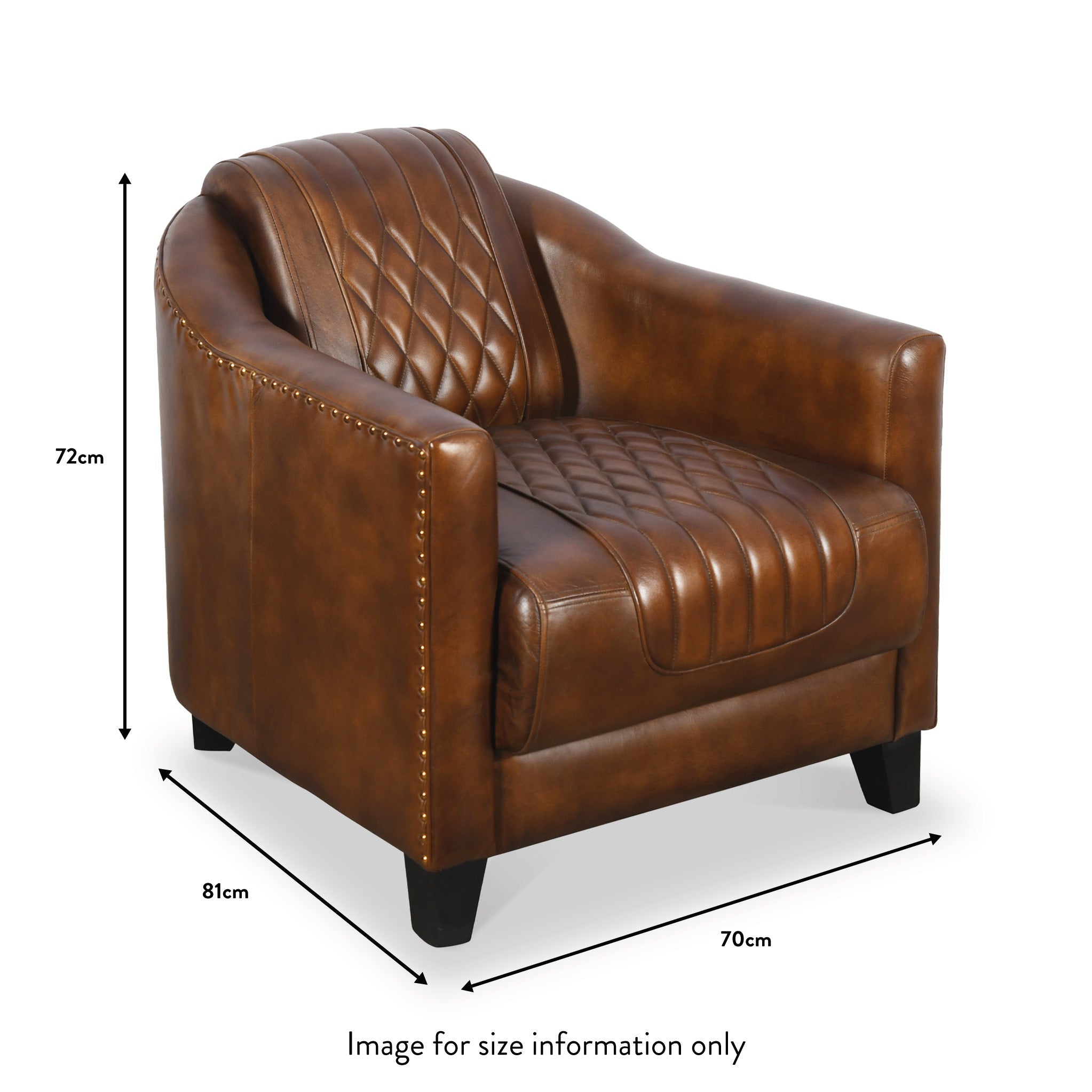 Fauteuil baignoire en cuir matelassé Pierre