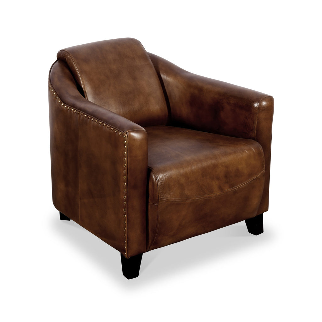 Fauteuil baignoire en cuir Tassin