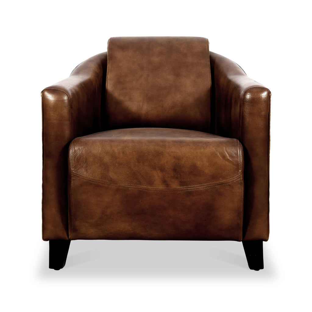 Fauteuil baignoire en cuir Tassin