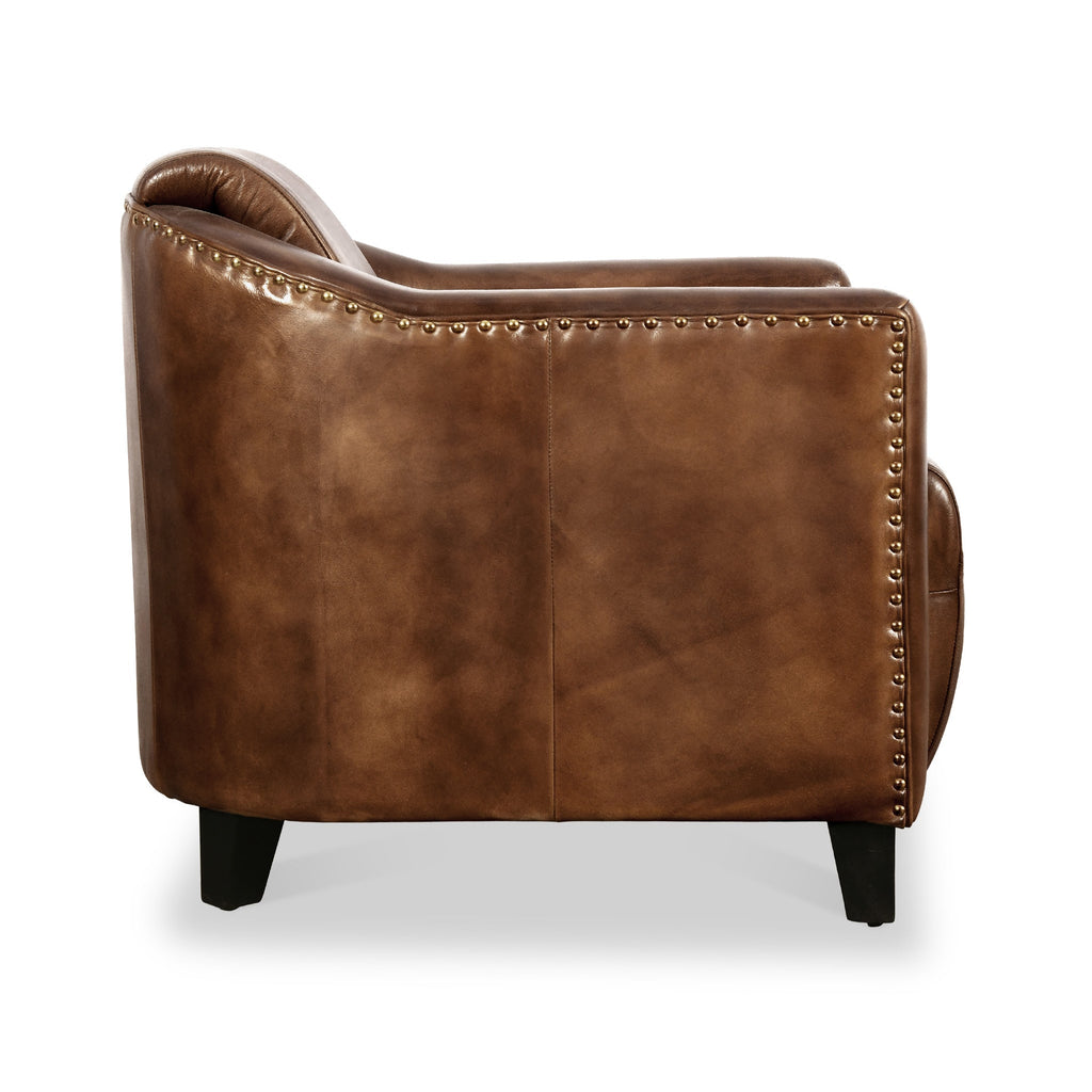 Fauteuil baignoire en cuir Tassin