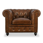 Fauteuil Chesterfield en cuir Nina