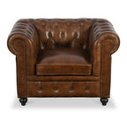 Fauteuil Chesterfield en cuir Nina