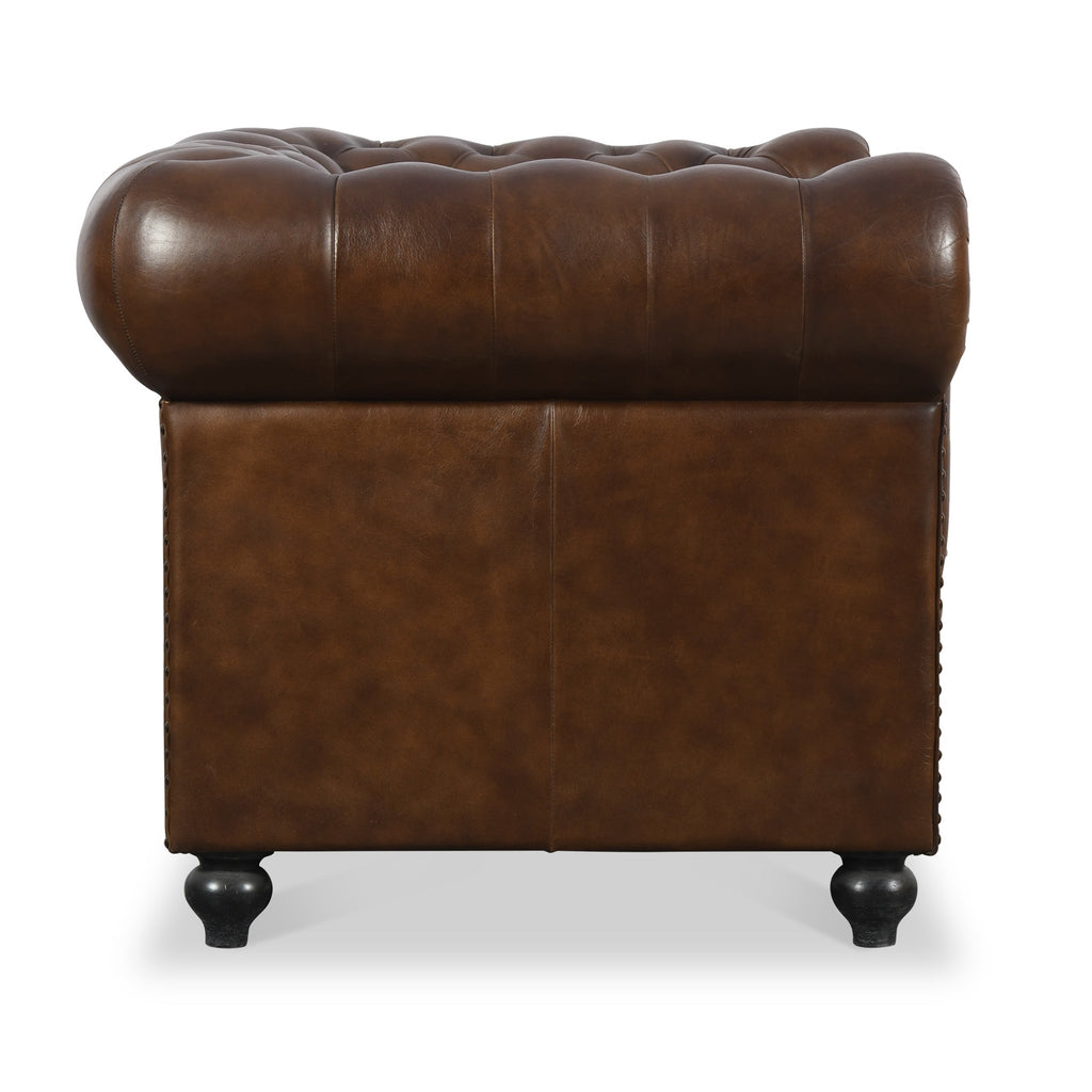 Fauteuil Chesterfield en cuir Nina