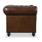 Fauteuil Chesterfield en cuir Nina