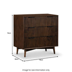 Commode à trois tiroirs rainurés Oskar