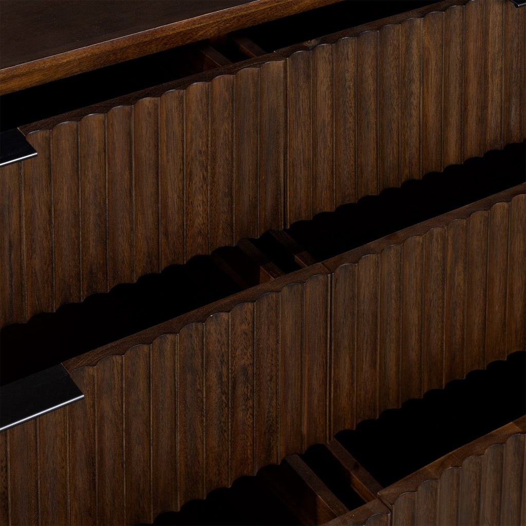 Commode à 6 tiroirs rainurés Oskar