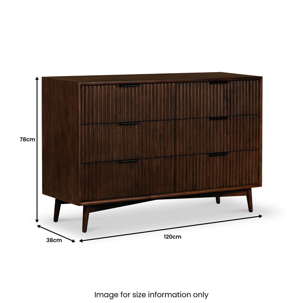 Commode à 6 tiroirs rainurés Oskar