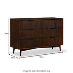 Commode à 6 tiroirs rainurés Oskar