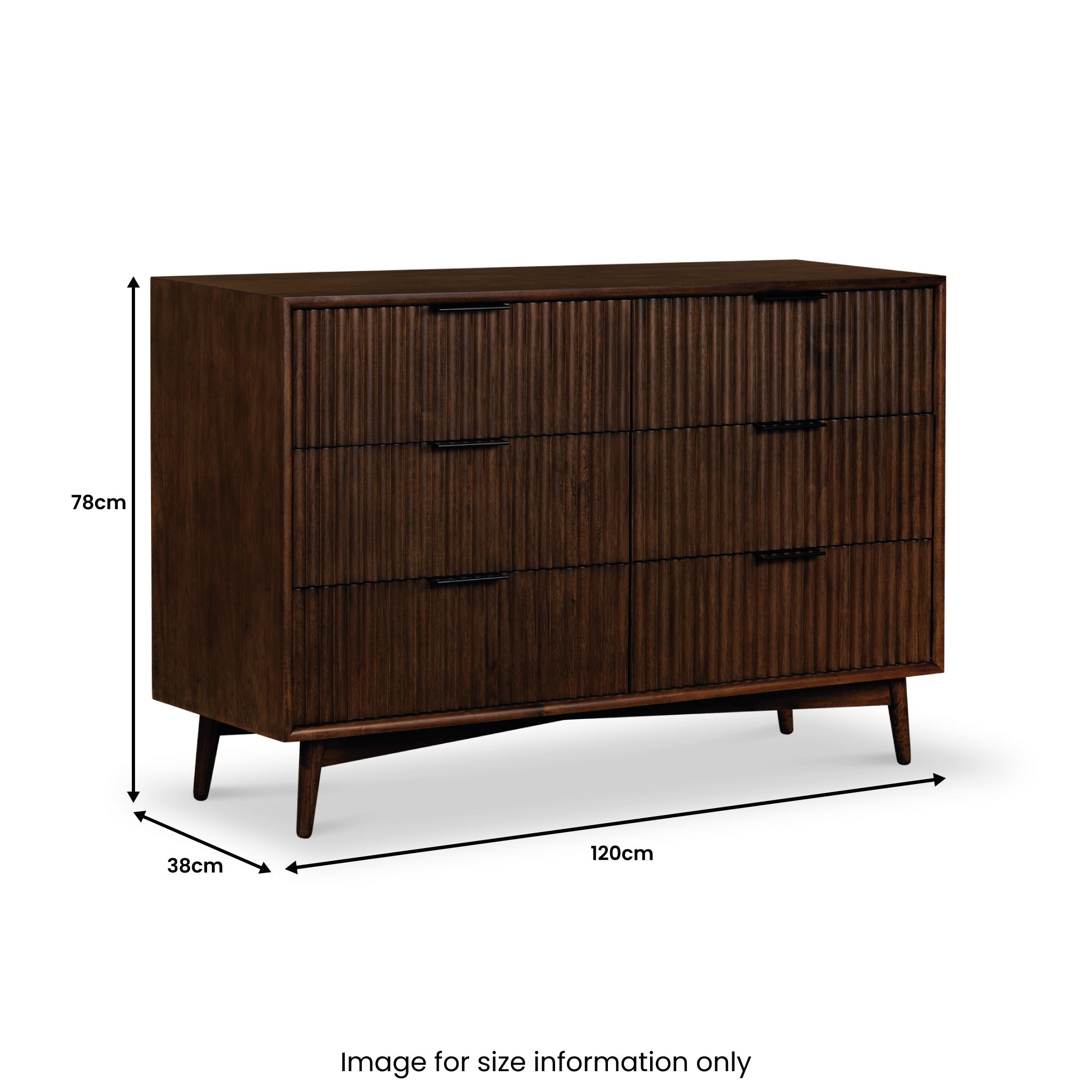 Commode à 6 tiroirs rainurés Oskar