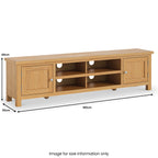 Meuble TV extra large London Oak de 180 cm