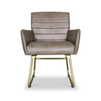 Fauteuil en cuir Leota avec dossier plissé