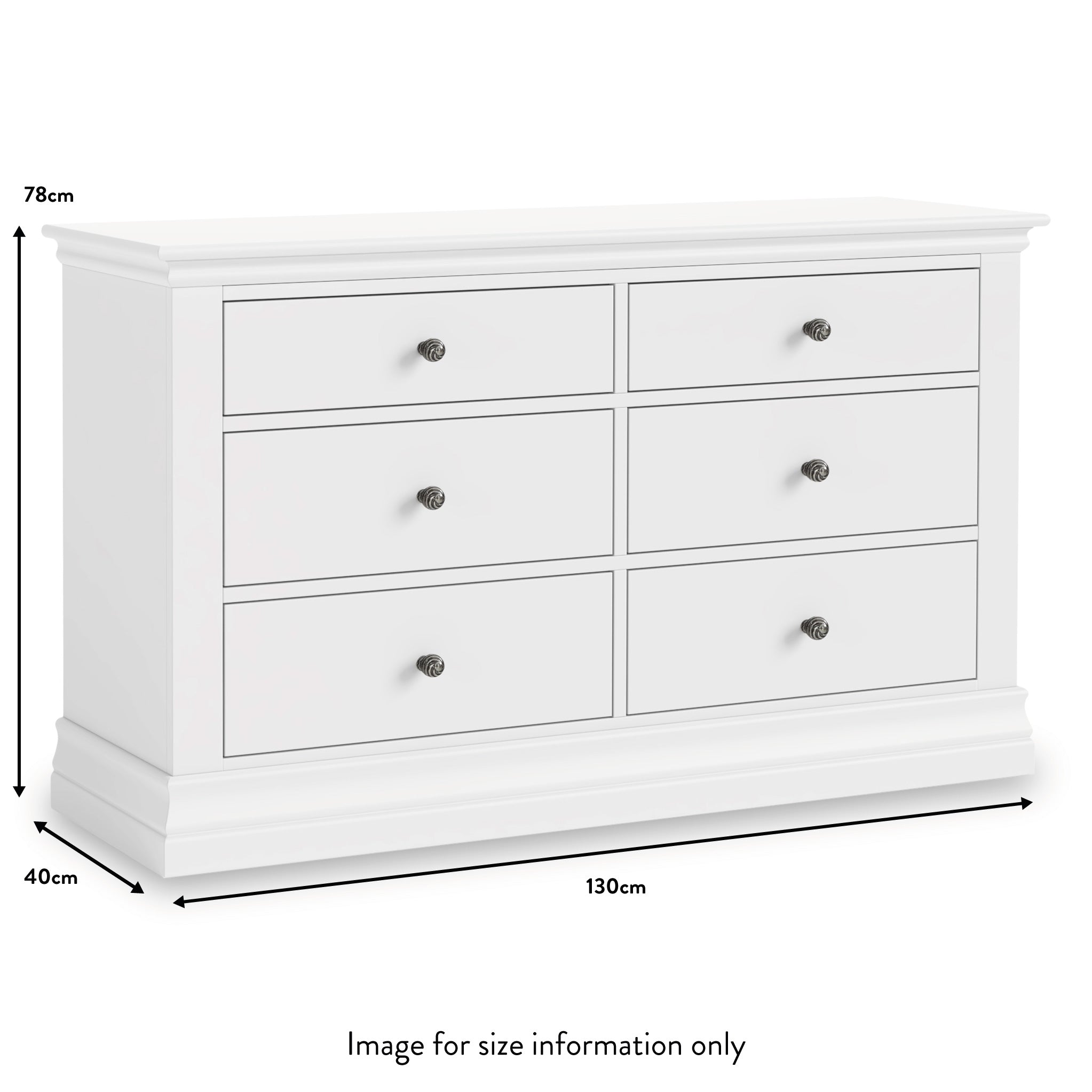 Commode large Porter à 6 tiroirs