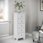 Commode haute à 5 tiroirs de style Cornish