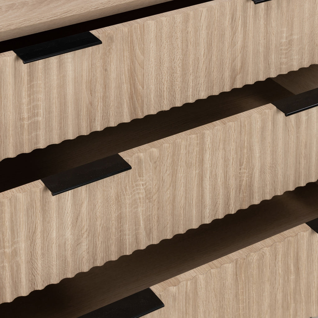 Commode rainurée à 3 tiroirs Jakob Oak