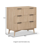 Commode rainurée à 3 tiroirs Jakob Oak