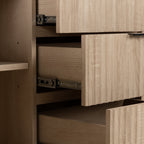 Petit buffet rainuré en chêne Jakob