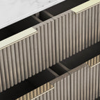 Commode à six tiroirs cannelée Amélie Grey