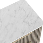 Commode à six tiroirs cannelée Amélie Grey