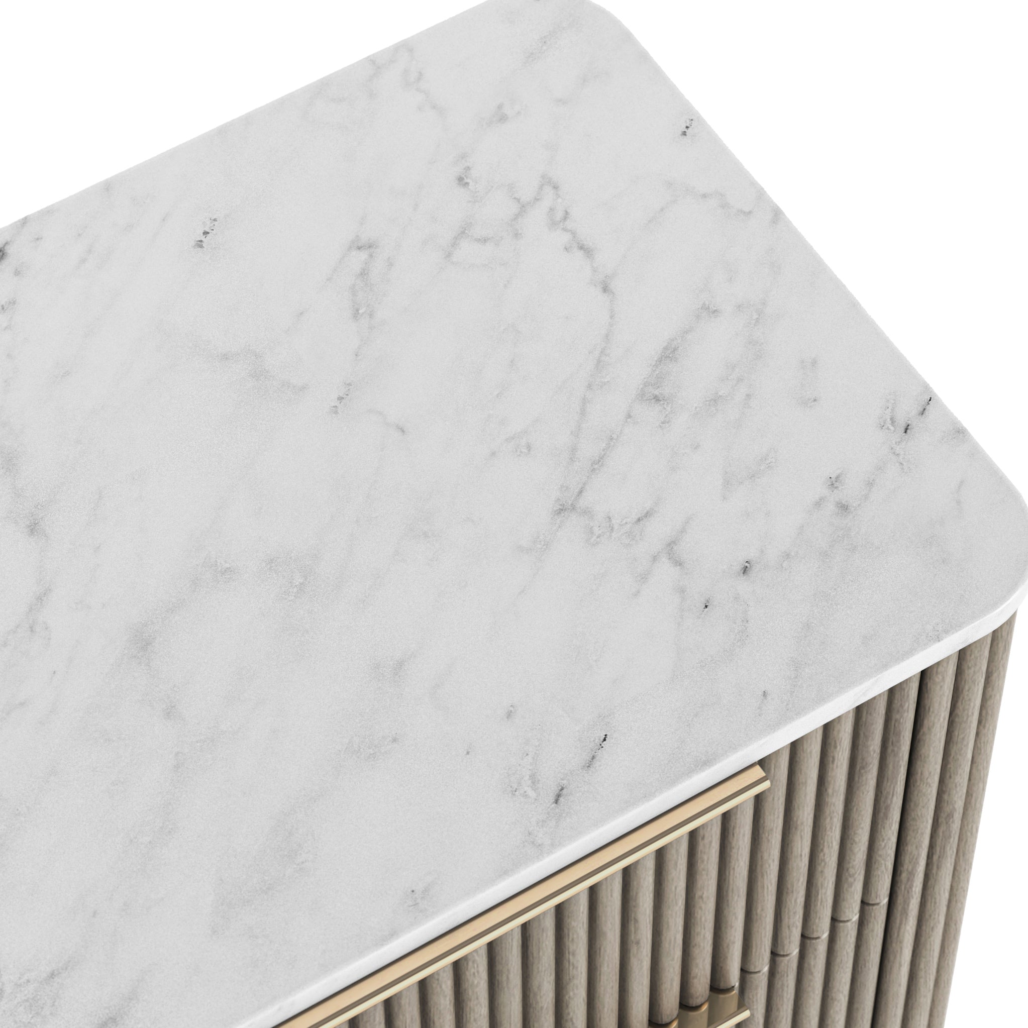 Commode à six tiroirs cannelée Amélie Grey