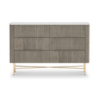 Commode à six tiroirs cannelée Amélie Grey