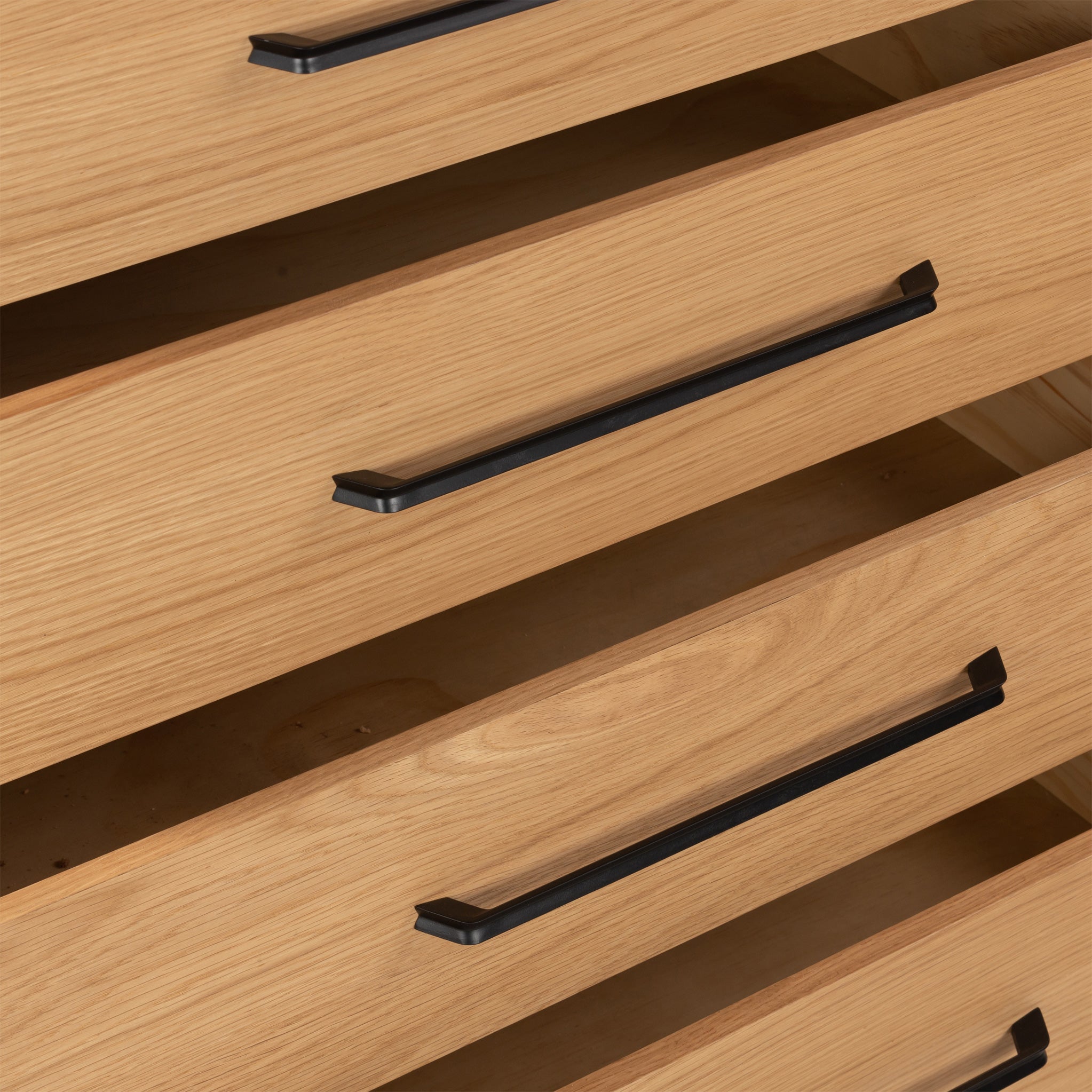 Commode à 4 tiroirs en chêne Sunburst