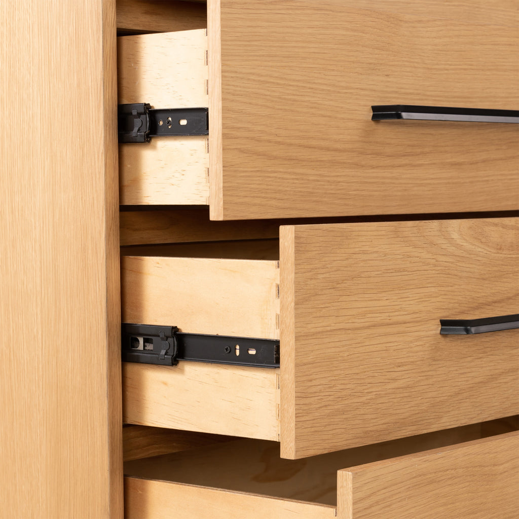 Commode à 4 tiroirs en chêne Sunburst