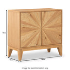 Buffet à 2 portes en chêne Sunburst